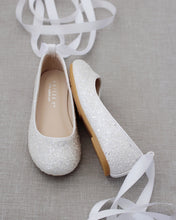 Load image into Gallery viewer, Rock Glitter Ballet Flats With Satin Ankle Strap