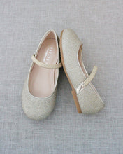 Load image into Gallery viewer, Gold Fine Glitter  Mary Jane Flats