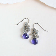 Load image into Gallery viewer, Tanzanite Quartz Silver Drop Earrings