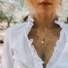Load image into Gallery viewer, White Chalcedony Silver Cluster Necklace