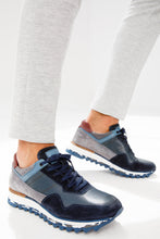 Load image into Gallery viewer, The Hoskova Navy Blue Leather Men Sneaker