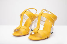 Load image into Gallery viewer, The Duffryn Yellow T-Strap Leather Women Sandal