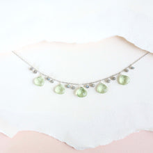 Load image into Gallery viewer, Green Amethyst Silver Sparkler Necklace