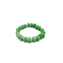 Load image into Gallery viewer, Green Glass and Silver Bracelet