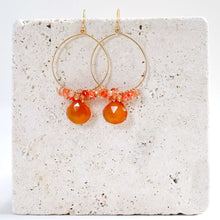 Load image into Gallery viewer, Dark Orange Chalcedony Swing Earrings