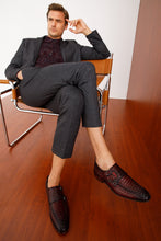 Load image into Gallery viewer, The Turan Burgundy Woven Double Monk Strap Dress Men  Shoe