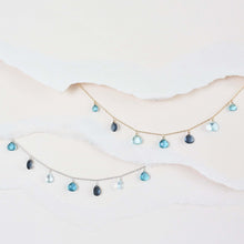 Load image into Gallery viewer, Blue Gemstone Gold Sparkler Necklace