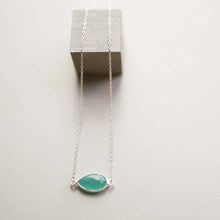 Load image into Gallery viewer, Green Apatite Silver Minimalist Necklace
