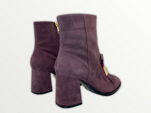 Load image into Gallery viewer, The Luksor Rose Suede Leather Block Heel Women Boot