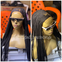 Load image into Gallery viewer, Cornrow Braid Wig "4 by 4 Closure" Mid back Length (Dorra)