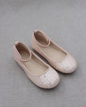 Load image into Gallery viewer, Rock Glitter Ballet Flats with Velcro Ankle Strap