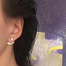 Load image into Gallery viewer, Secret Fan Ear Jacket stud earrings