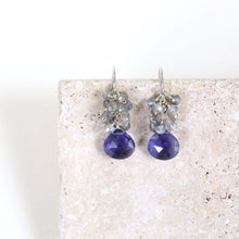 Load image into Gallery viewer, Tanzanite Quartz Silver Drop Earrings