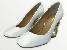 Load image into Gallery viewer, The Belem White Leather Pump Final Sale!