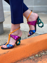 Load image into Gallery viewer, The Duffryn Multicolor T-Strap Leather Women Sandal