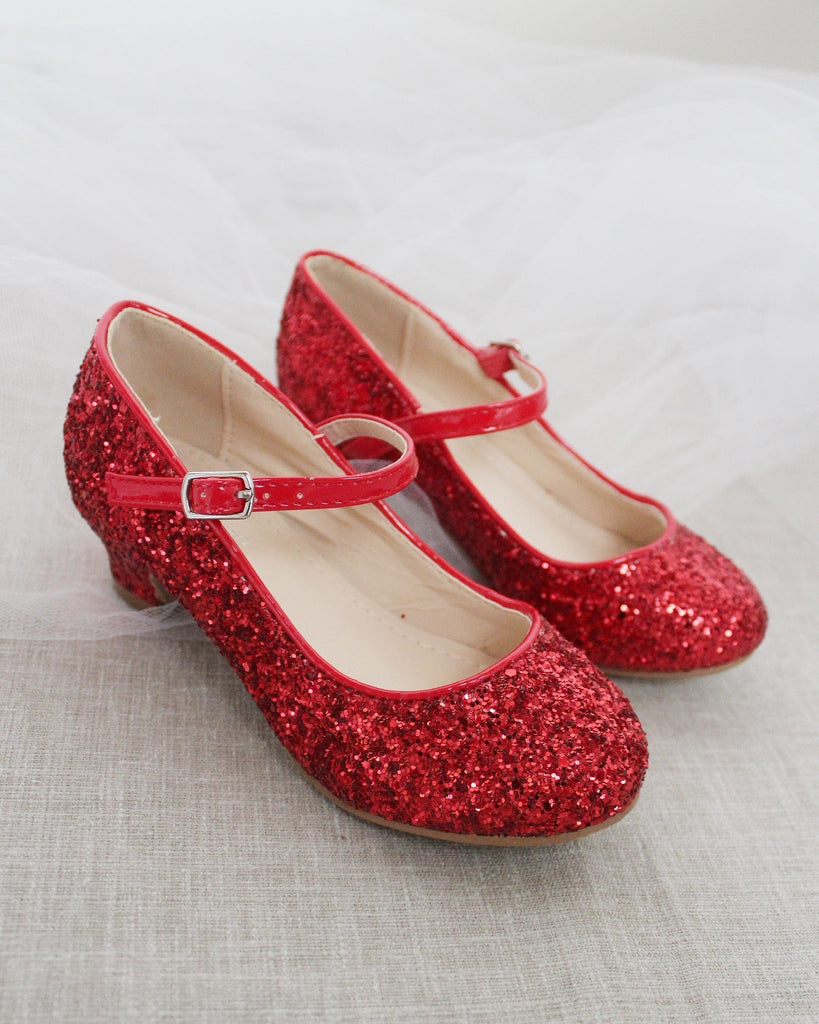 Rock Glitter Mary Jane with Glitter Heels for Girls