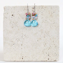 Load image into Gallery viewer, Aquamarine Quartz Silver Bala Earrings