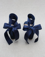 Load image into Gallery viewer, Satin Girls Block Heel Sandal with Wrapped Ribbon Tie