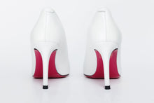 Load image into Gallery viewer, The Ege White Leather Pump Fuchsia Sole Women Shoe
