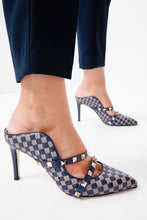 Load image into Gallery viewer, The Dosso Navy Blue Handwoven Pointy Toe Leather Women Sandal