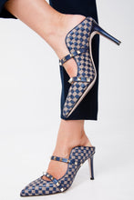Load image into Gallery viewer, The Dosso Navy Blue Handwoven Pointy Toe Leather Women Sandal