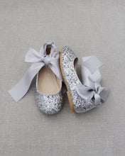 Load image into Gallery viewer, Rock Glitter Ballet Flats With Satin Ankle Strap
