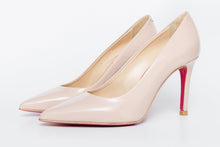 Load image into Gallery viewer, The Ege Cream Leather Pump Fuchsia Sole Women Shoe