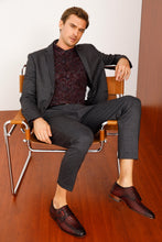Load image into Gallery viewer, The Turan Burgundy Woven Double Monk Strap Dress Men  Shoe