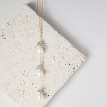 Load image into Gallery viewer, Pearl and Aquamarine Quartz Necklace
