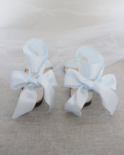 Load image into Gallery viewer, Girls Satin Flat Sandal with Wrapped Satin Tie
