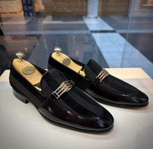 Load image into Gallery viewer, The Pontalto Leather Men Shoe Black Bit Loafer