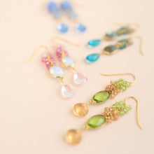 Load image into Gallery viewer, Labradorite Bezel Cluster Earrings