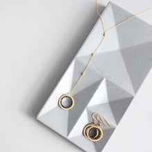 Load image into Gallery viewer, Black Spinel Halo Mini Y Pendant