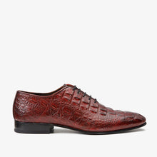 Load image into Gallery viewer, The Randor Burgundy Crocodile Leather Oxford Men Shoe
