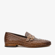 Load image into Gallery viewer, The Vatra Tan Woven Double Monk Strap Men Shoe
