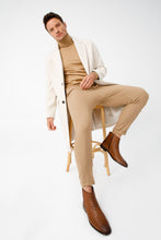 Load image into Gallery viewer, The Wellington Tan Handwoven Leather Men Boot with a Zipper Final Sale!