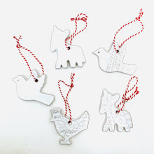 Load image into Gallery viewer, Farmhouse White Ceramic Ornament Set