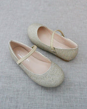 Load image into Gallery viewer, Gold Fine Glitter  Mary Jane Flats