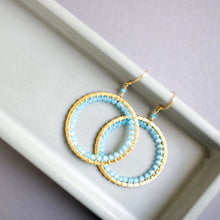 Load image into Gallery viewer, Blue Chalcedony Halo Earrings