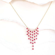 Load image into Gallery viewer, Ruby Red Quartz Mini Fringe Necklace