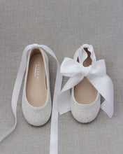 Load image into Gallery viewer, Rock Glitter Ballet Flats With Satin Ankle Strap