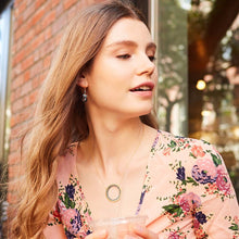 Load image into Gallery viewer, London Blue Quartz Halo Necklace