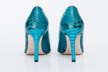 Load image into Gallery viewer, The Queenn Turquoise Pythn Leather Pump Women Shoe