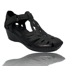 Load image into Gallery viewer, The Tonmawr Black Leather Sandal Final Sale!