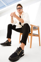 Load image into Gallery viewer, The Emir Black Leather Men Sneaker