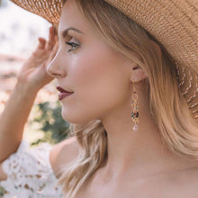 Load image into Gallery viewer, Rainbow Gemstone Waterfall Earrings