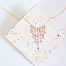 Load image into Gallery viewer, Pink Tourmaline Mini Fringe Necklace