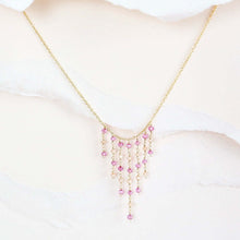Load image into Gallery viewer, Pink Tourmaline Mini Fringe Necklace