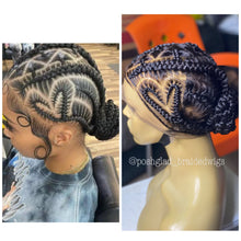 Load image into Gallery viewer, Feedin Braid Wig With Heart, Human Hair Full Lace, Black Color, Glueless - Farrah
