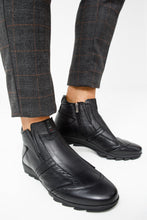Load image into Gallery viewer, The Montreal Black Leather Casual Zip-Up Ankle Men Boot
